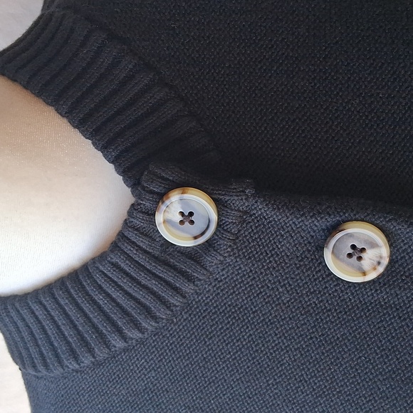 Quince 100% Organic Cotton Cropped Cardigan Black S - Picture 3 of 12